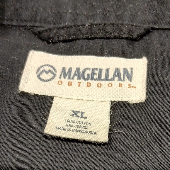 Magellan Outdoors Men's XL Solid Black L/Sleeve Button Down Casual Shirt - Picture 3 of 8